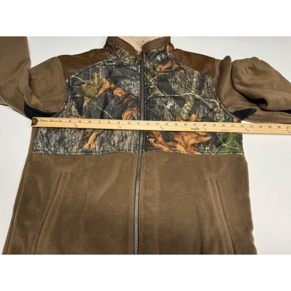 Vintage Tag Safari Outdoor x Mossy Oak Camo Fleece Full Zip Jacket M Hunting - Picture 4 of 8